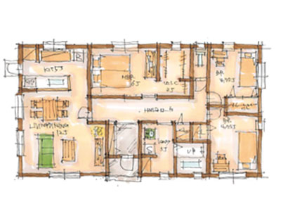 BROOKLYN FLAT 25.8坪プランの間取りイメージ図