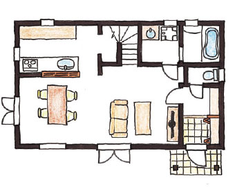 Swedish Style 30坪プランのイメージ図 1F