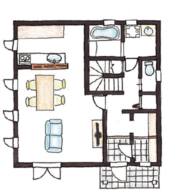 Swedish Style 32坪プランのイメージ図 1F